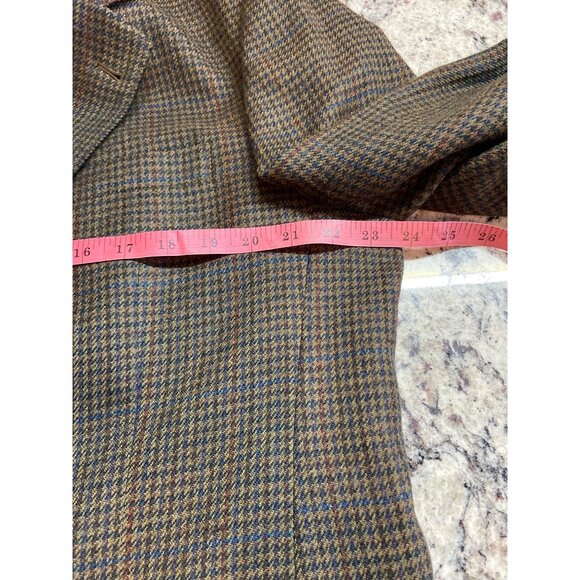 Austin Reed 48L Men’s Wool Blazer Brown Houndstooth Check Sport Coat Classic USA - Picture 7 of 10